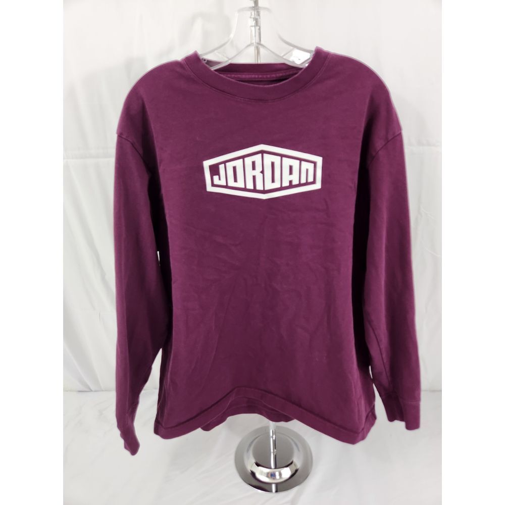 Jordan Brand Boys Long Sleeve T-Shirt Burgundy Maroon Graphic‎ DC9779-610 Large